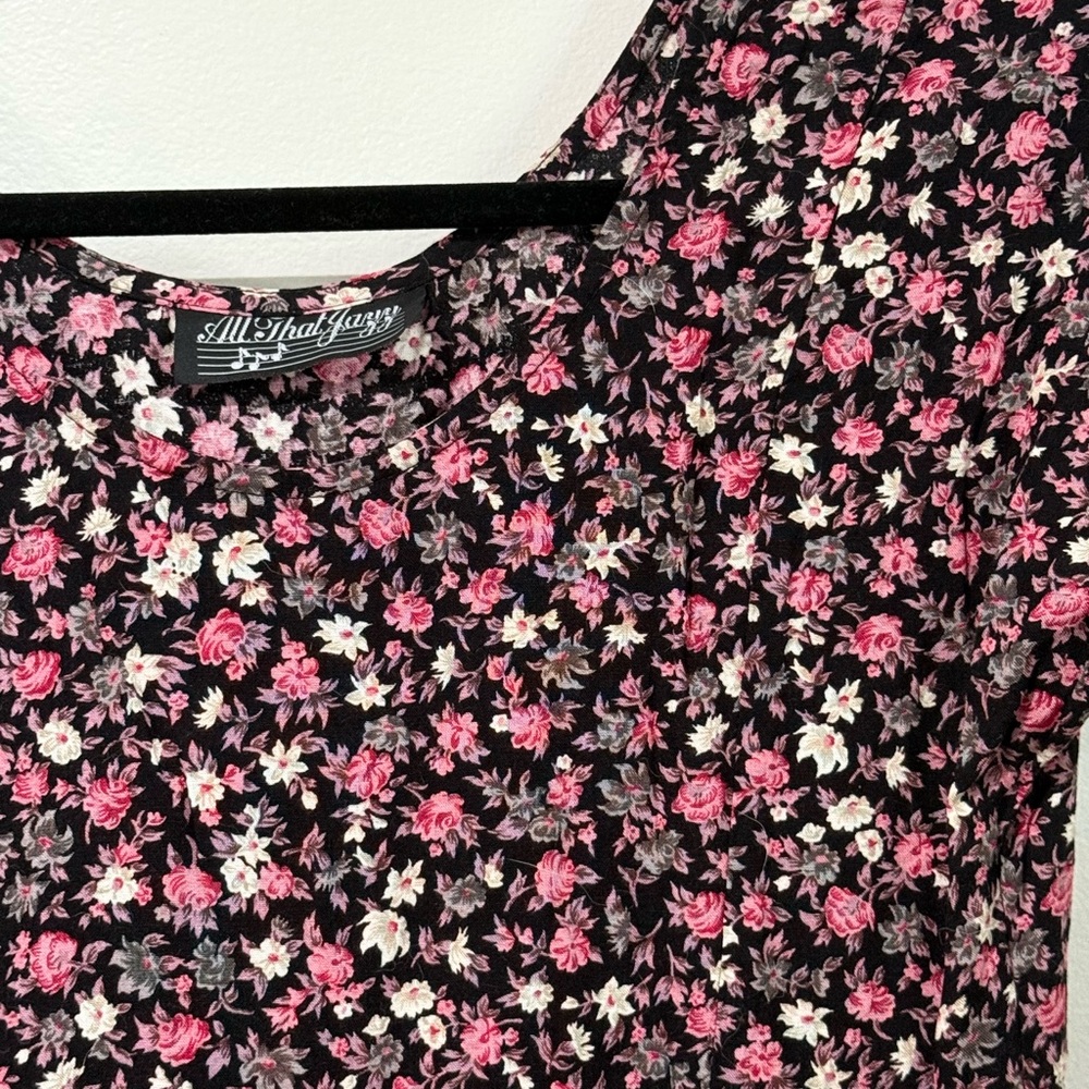 All That Jazz Black Maxi Dress with Pink & Cream Floral Print - Picture 3 of 4